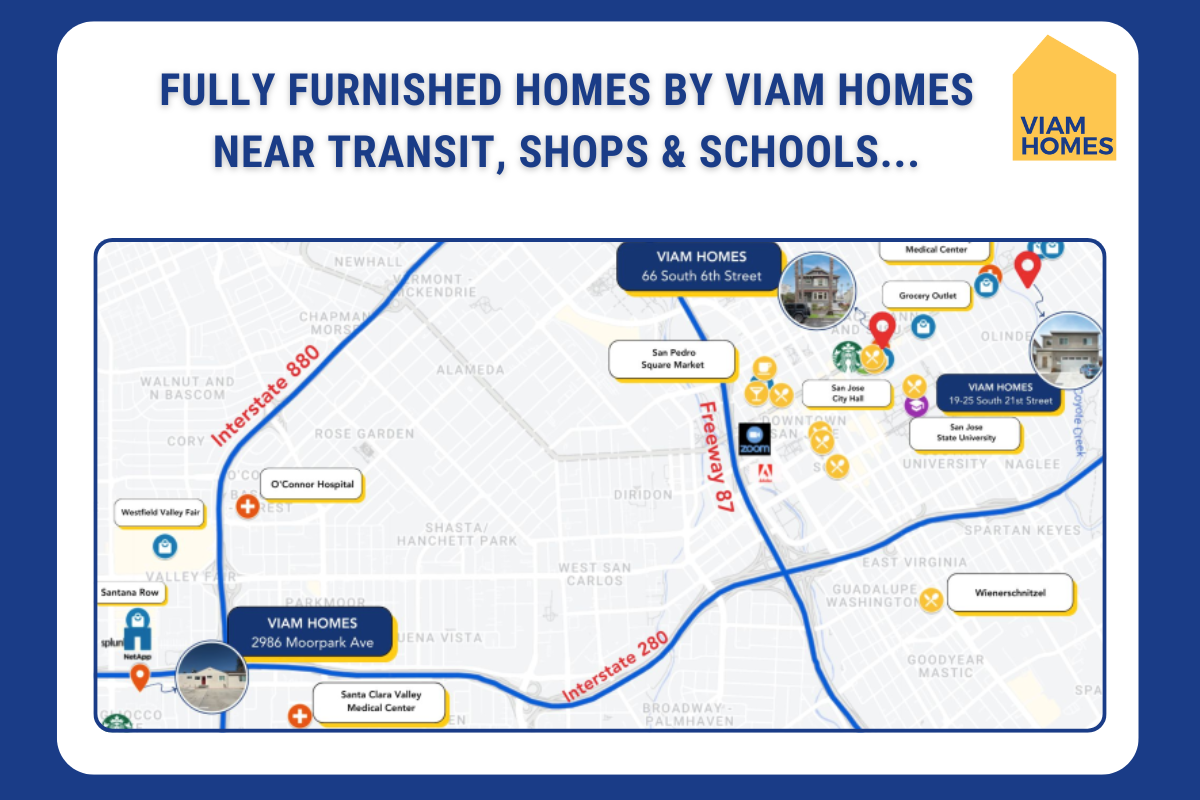 Fully furnished homes by VIAM Homes near transit, shops & schools...