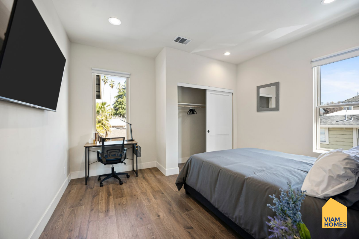 A bedroom in CONDO: San Jose City Hall - SJSU 2B/2B by VIAM Homes