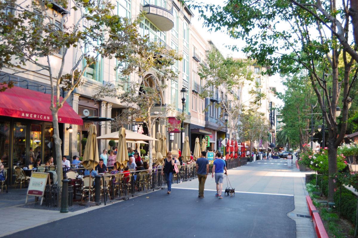 Santana Row near hospital clusters